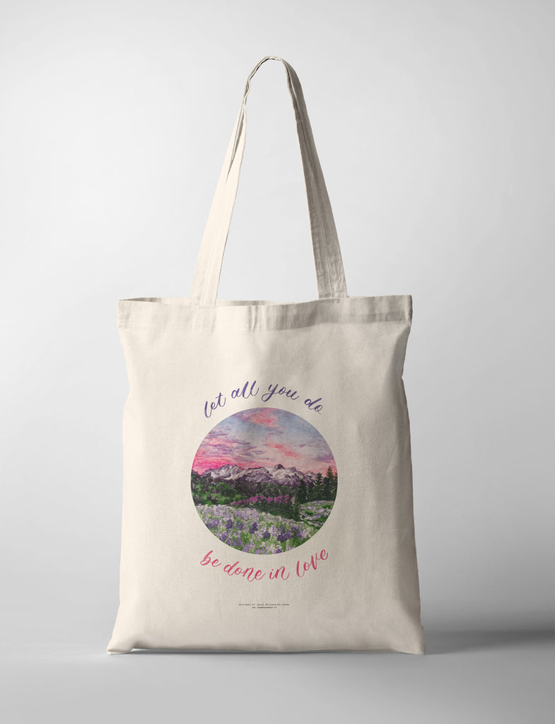 Done In Love {Tote Bag} - tote bag by Flowering Words, The Commandment Co