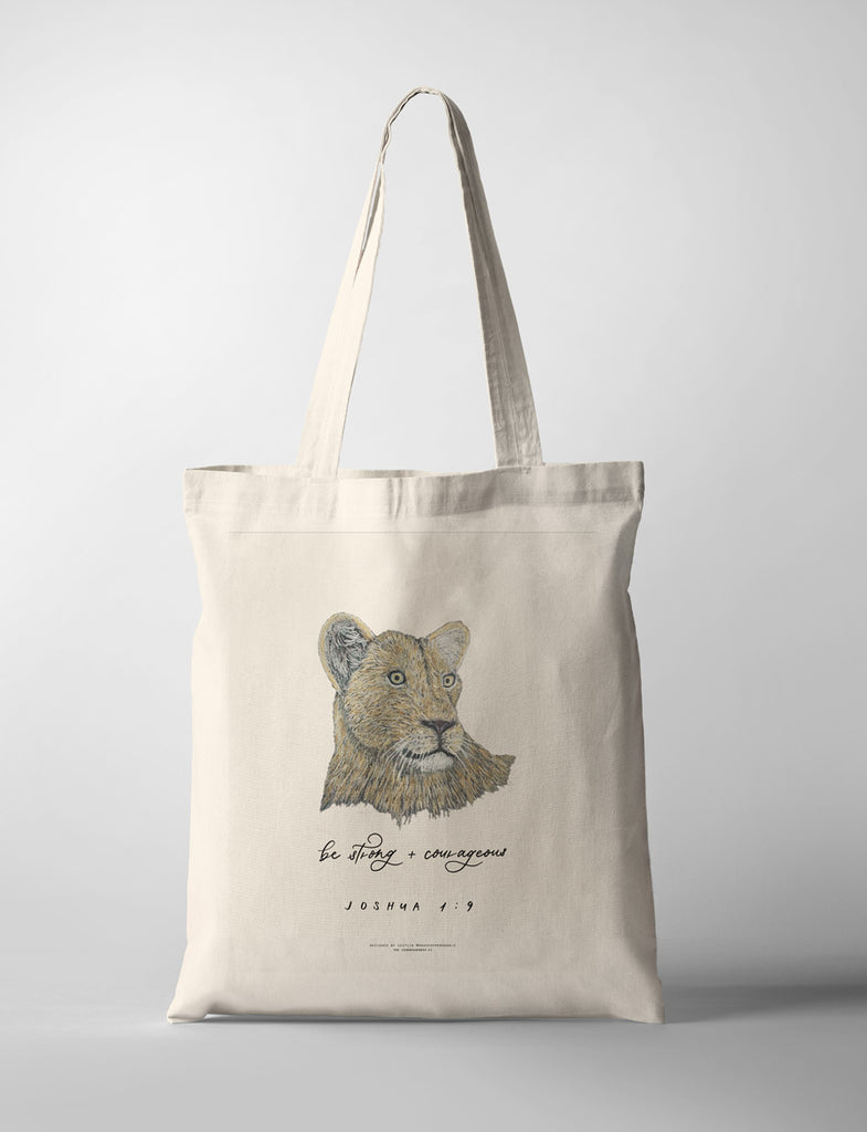 Be Strong & Courage {Tote Bag} - tote bag by House of Herondale, The Commandment Co