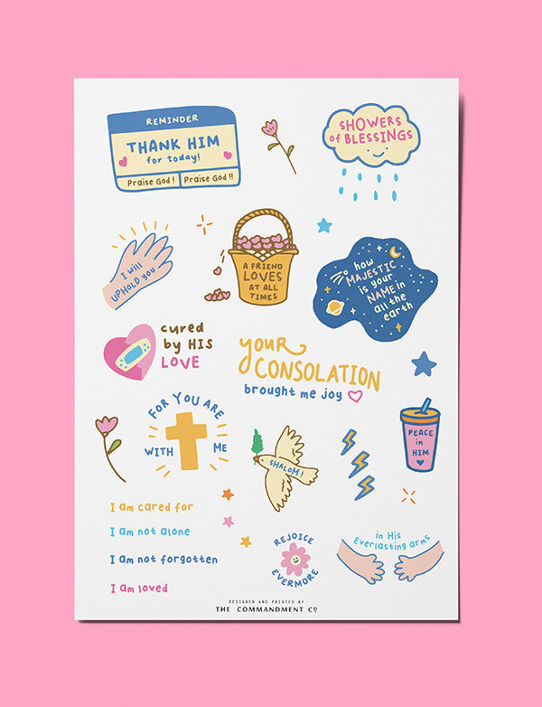 Love | Journaling Sticker Sheet - Stickers by The Commandment Co , The Commandment Co , Singapore Christian gifts shop
