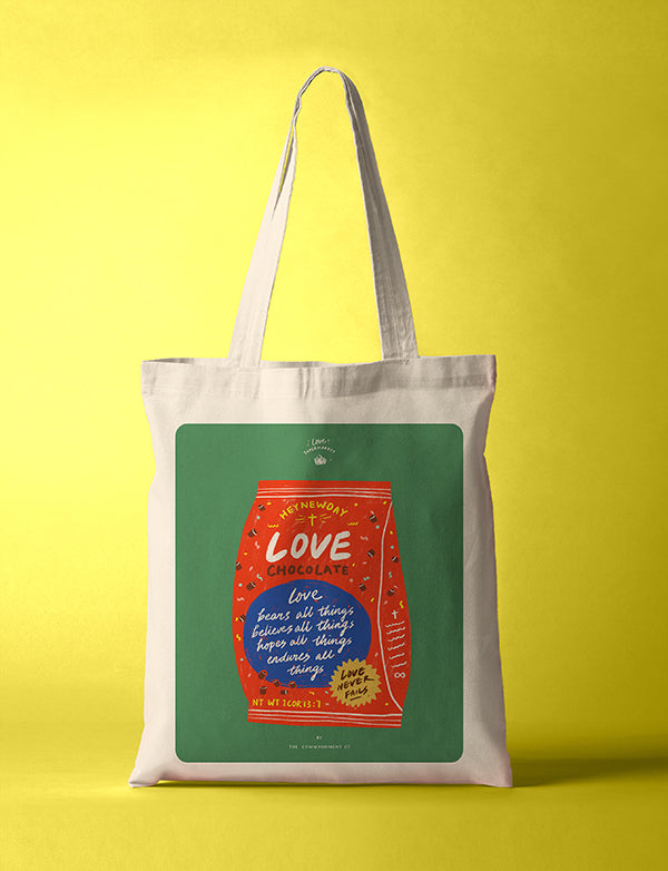 Love Chocolate {Tote Bag} - tote bag by The Commandment, The Commandment Co , Singapore Christian gifts shop