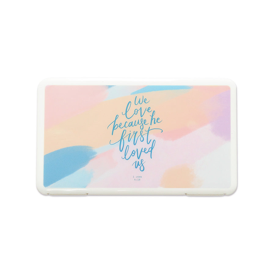 We Love Because He First Loved Us {Face Mask Case}