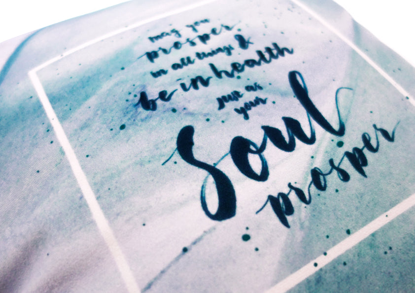 Your Soul Prospers {Cushion Cover} - Cushion Covers by The Commandment Co, The Commandment Co , Singapore Christian gifts shop