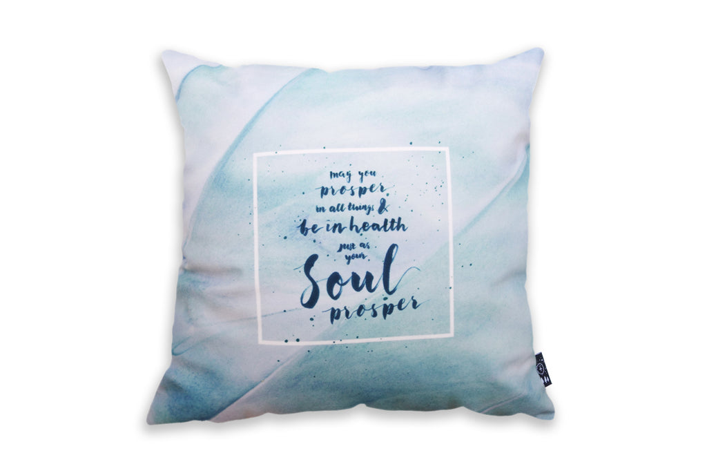 Your Soul Prospers {Cushion Cover} - Cushion Covers by The Commandment Co, The Commandment Co , Singapore Christian gifts shop