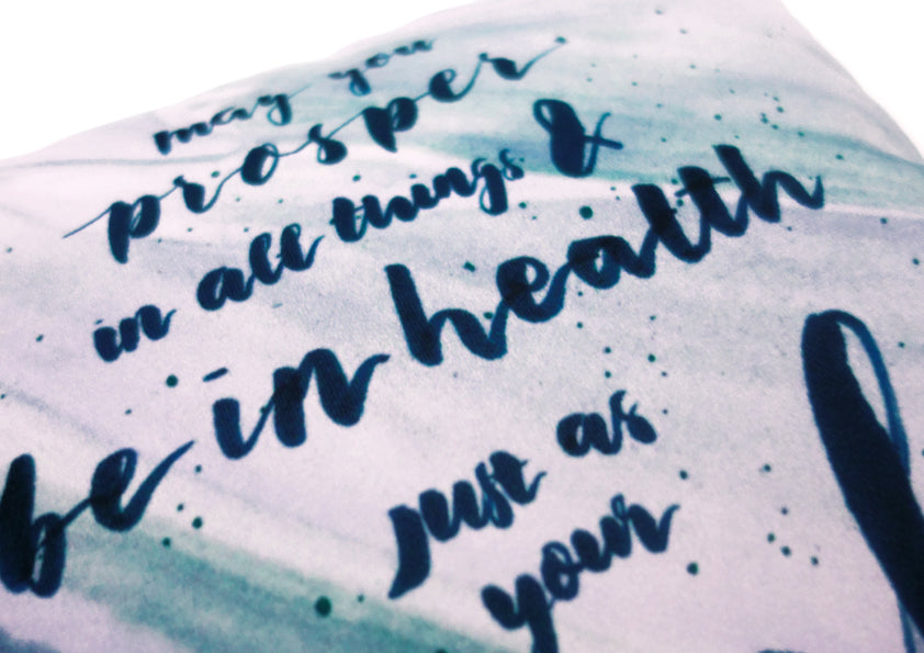 Your Soul Prospers {Cushion Cover} - Cushion Covers by The Commandment Co, The Commandment Co , Singapore Christian gifts shop