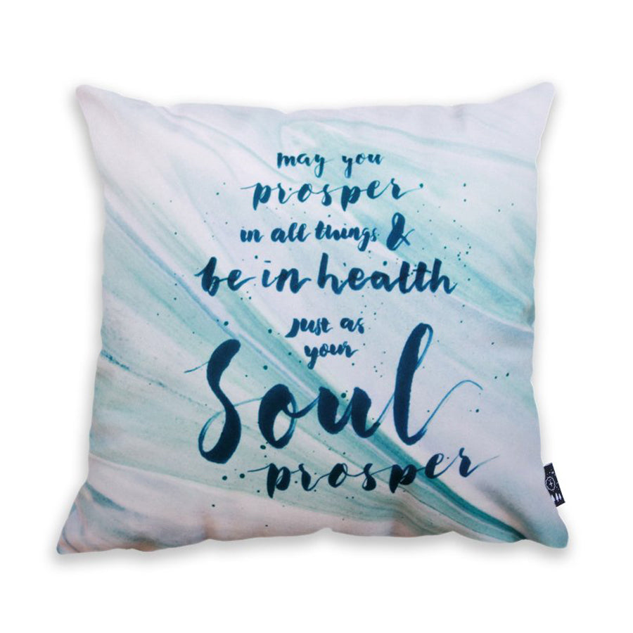 Your Soul Prospers {Cushion Cover} - Cushion Covers by The Commandment Co, The Commandment Co , Singapore Christian gifts shop