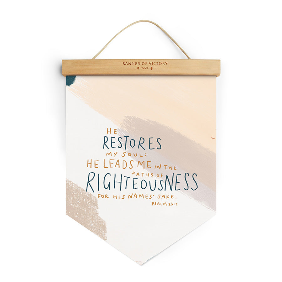 He Restores My Soul {Banner of Victory} - Banners by The Commandment Co, The Commandment Co , Singapore Christian gifts shop