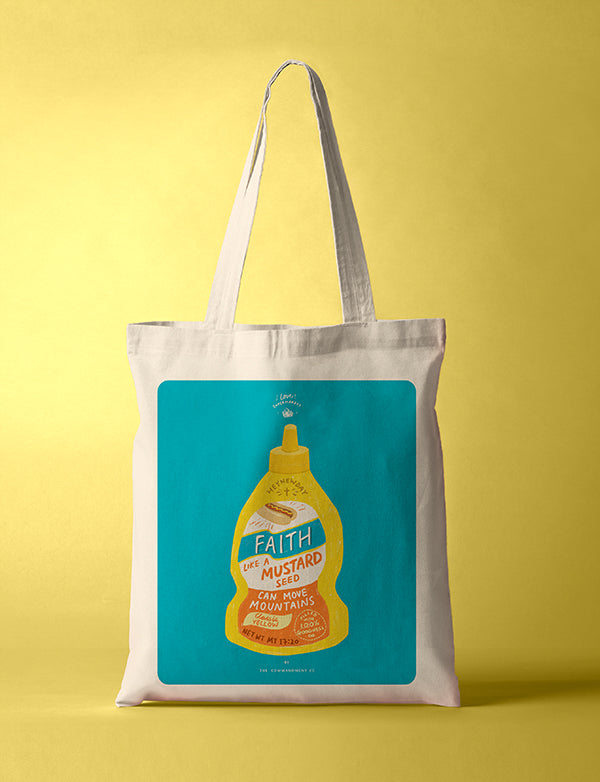 Faith Mustard Sauce {Tote Bag} - tote bag by The Commandment, The Commandment Co , Singapore Christian gifts shop