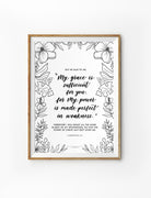 black and white flora illustration bible poster design by Singapore Christianity gift store