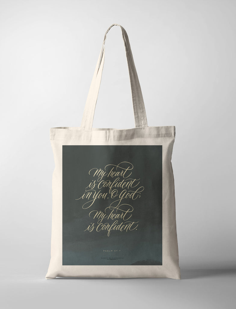 My Heart Is Confident {Tote Bag} - tote bag by Ink Scripture, The Commandment Co , Singapore Christian gifts shop