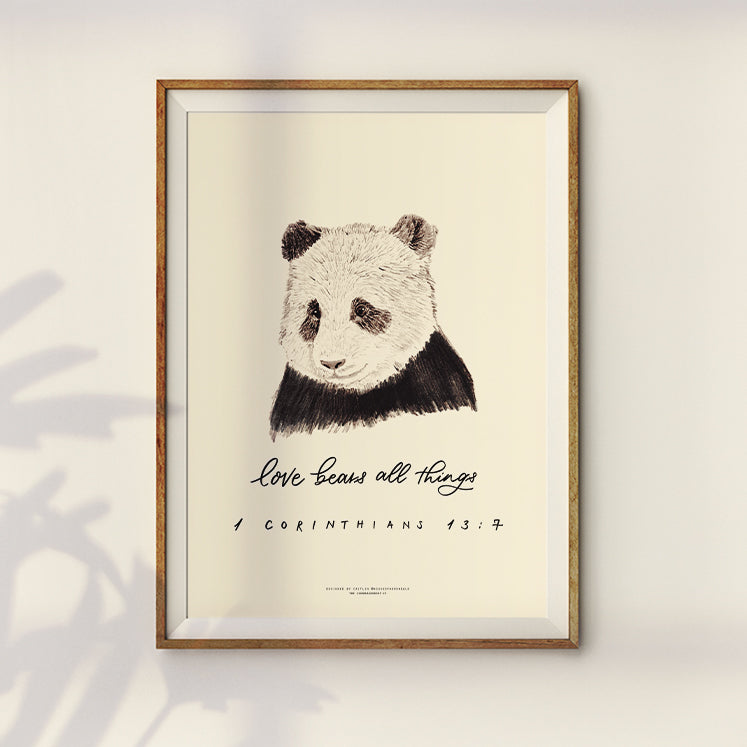 cute panda encouraging home and living wall art design 