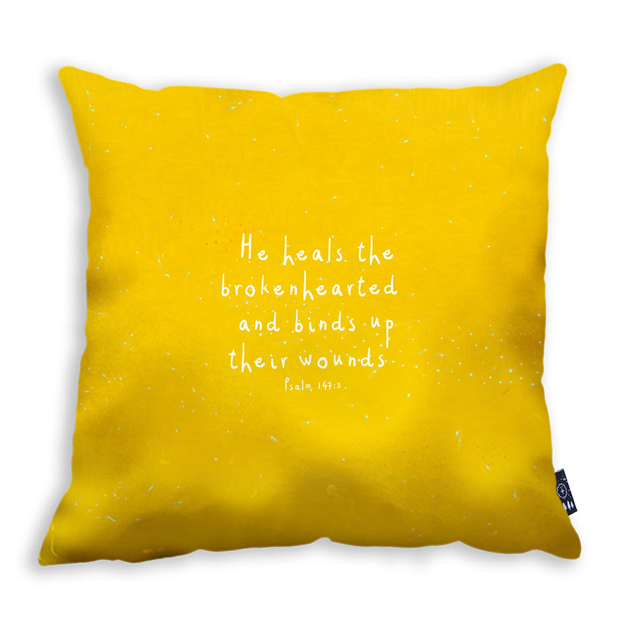 He Heals the Brokenhearted {Cushion Cover} - Cushion Covers by The Commandment Co, The Commandment Co , Singapore Christian gifts shop