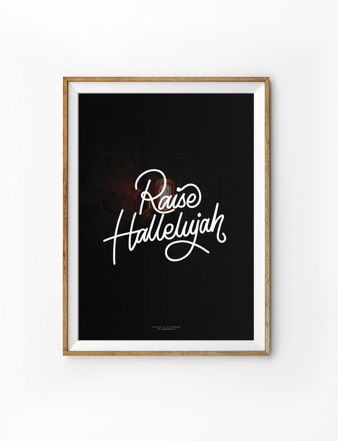 Raise Hallelujah Poster Print Christian wall art canvas
