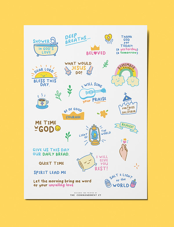 Rest | Journaling Sticker Sheet - Stickers by The Commandment Co , The Commandment Co , Singapore Christian gifts shop