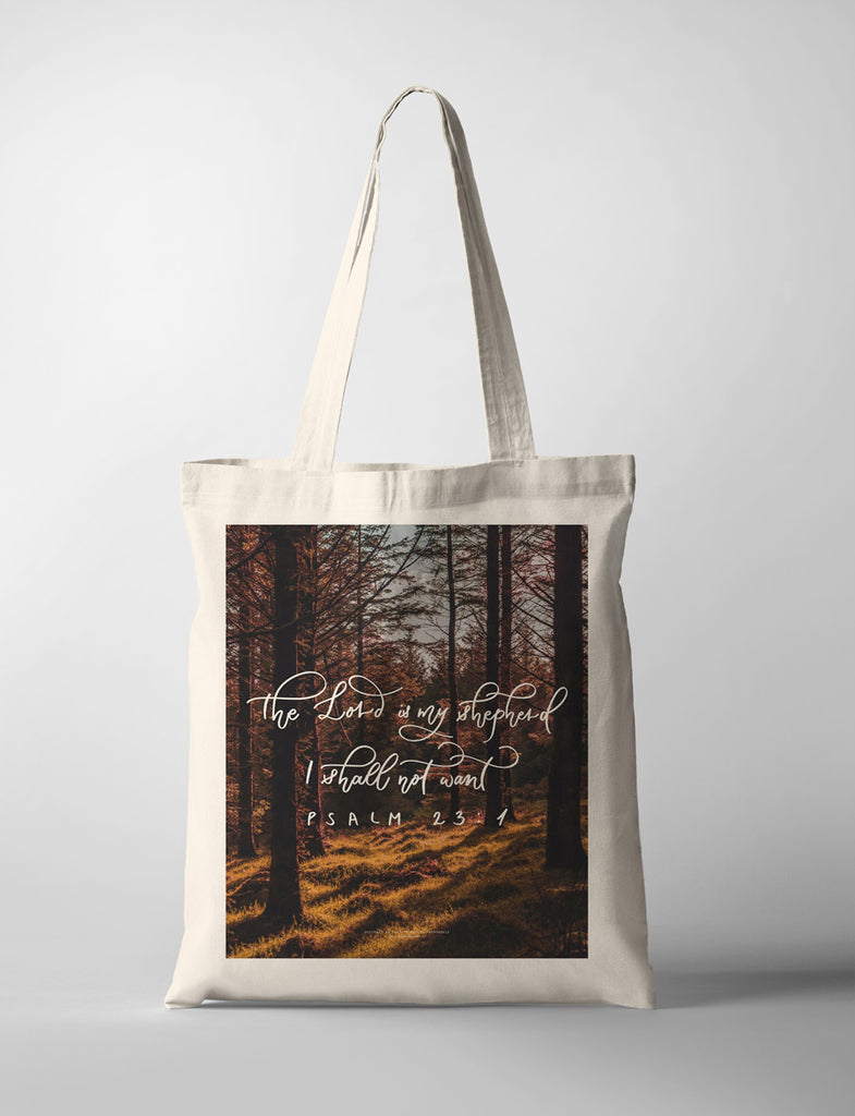 The Lord is my shepherd, I shall not want. fashion tote outfit design