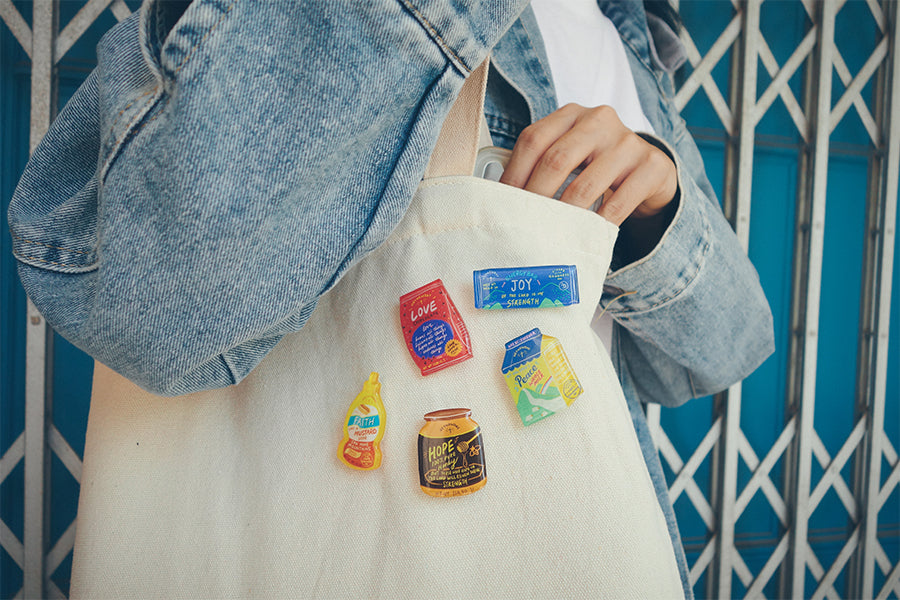 Faith Mustard Sauce {LOVE SUPERMARKET Pin} - Accessories by Hey New Day, The Commandment Co , Singapore Christian gifts shop