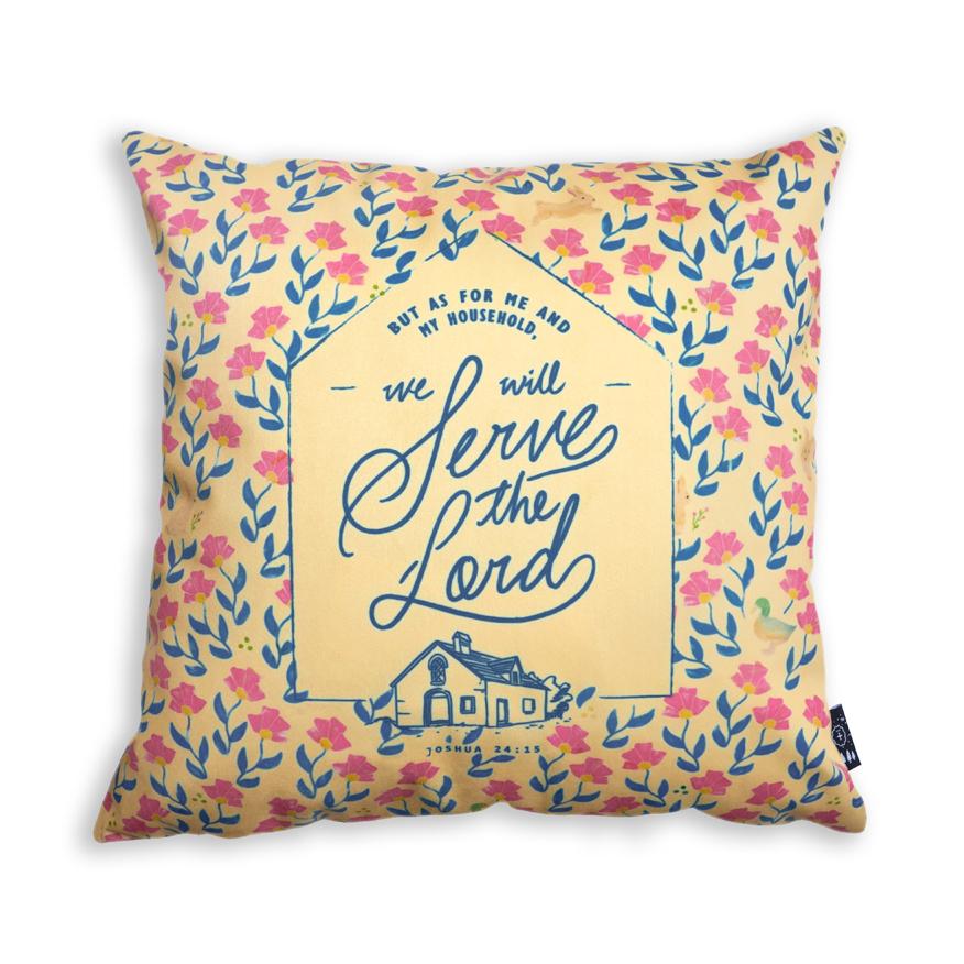 We will serve the Lord V2 {Cushion Cover} - Cushion Covers by The Commandment Co, The Commandment Co , Singapore Christian gifts shop