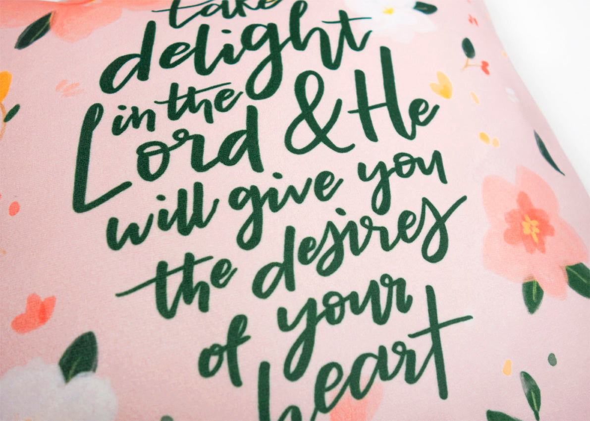 Take delight in the Lord {Cushion Cover} - Cushion Covers by The Commandment Co, The Commandment Co , Singapore Christian gifts shop