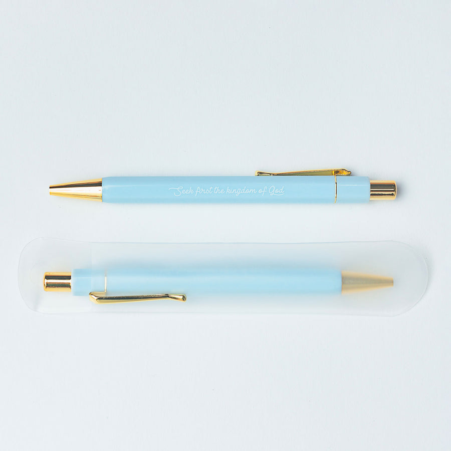 Seek First The Kingdom of God (Sky) | Ballpoint Pen - Ballpoint Pen by The Brave Assembly, The Commandment Co , Singapore Christian gifts shop