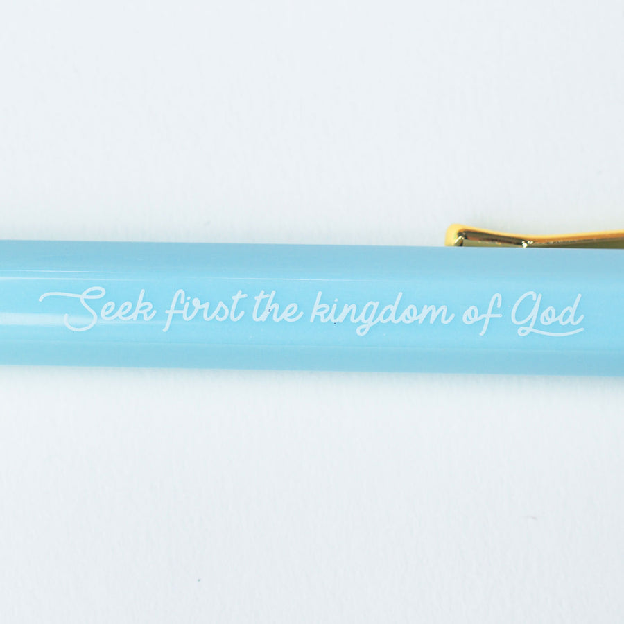 Seek First The Kingdom of God (Sky) | Ballpoint Pen - Ballpoint Pen by The Brave Assembly, The Commandment Co , Singapore Christian gifts shop