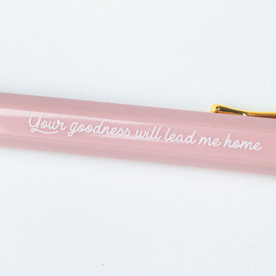 Your Goodness Will Lead Me Home (Plum) | Ballpoint Pen - Ballpoint Pen by The Brave Assembly, The Commandment Co , Singapore Christian gifts shop