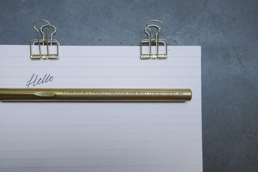 I can do all things through him who strengthens me {Brass Pen} - Brass Pen by The Commandment, The Commandment Co , Singapore Christian gifts shop