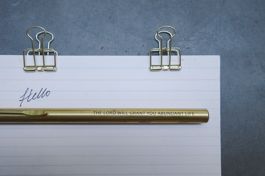Brass pen aesthetics. The Lord will grant you abundant life
