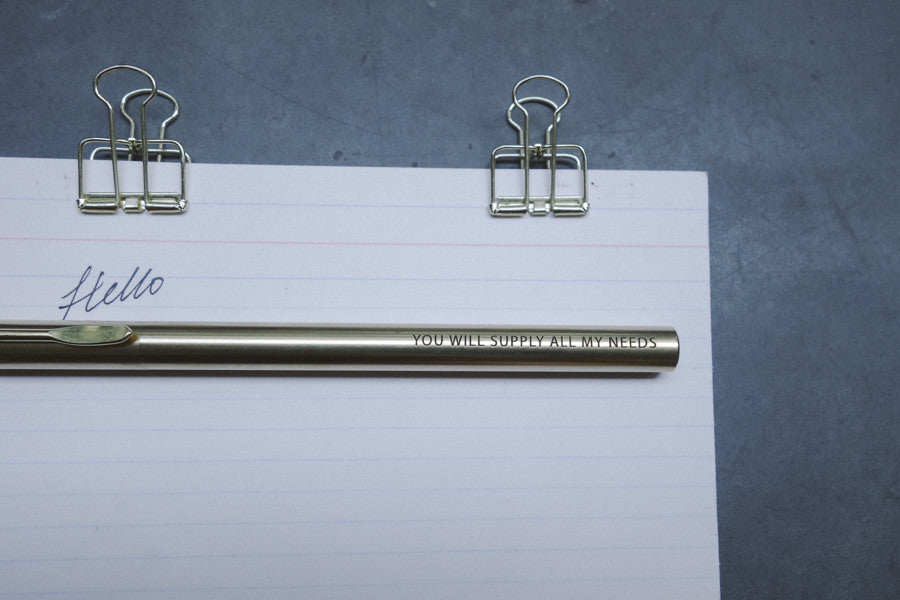 You will supply all my needs brass pen. Gift ideas for precious friends and loved ones.