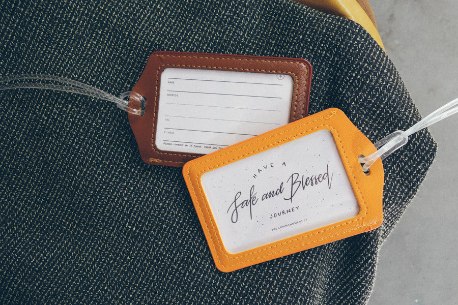 Have a safe and blessed journey - Calligraphy Design {Luggage Tag} - Passport Cover by The Commandment Co, The Commandment Co , Singapore Christian gifts shop