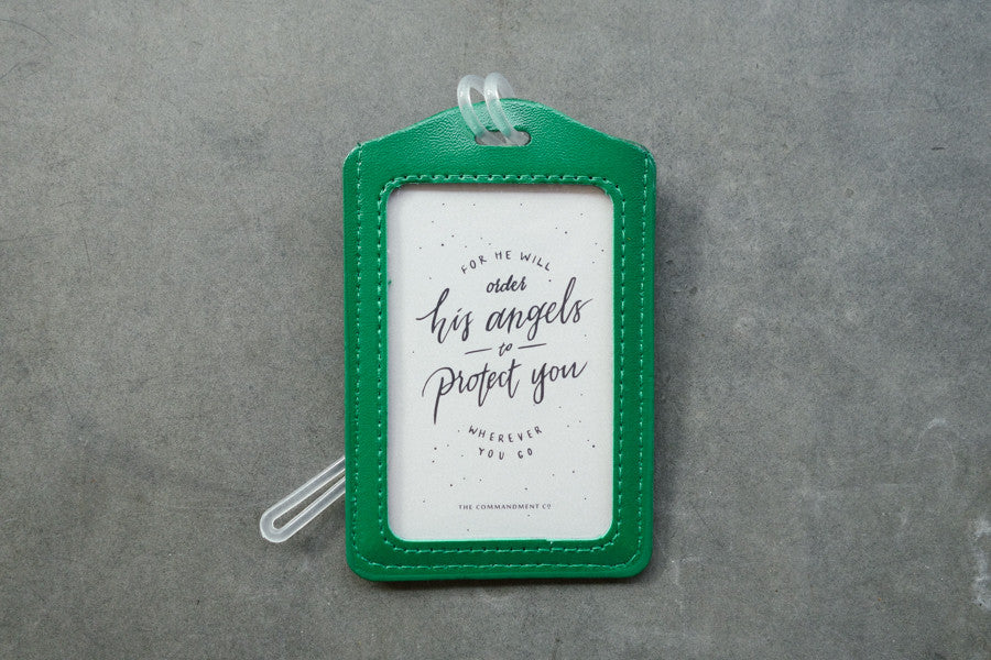 For He will order His angels to protect you wherever you go (Floral) {Luggage Tag} - Passport Cover by The Commandment Co, The Commandment Co , Singapore Christian gifts shop