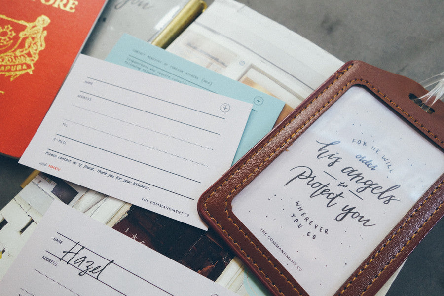 Have a safe and blessed journey - Dove Design {Luggage Tag} - Passport Cover by The Commandment Co, The Commandment Co