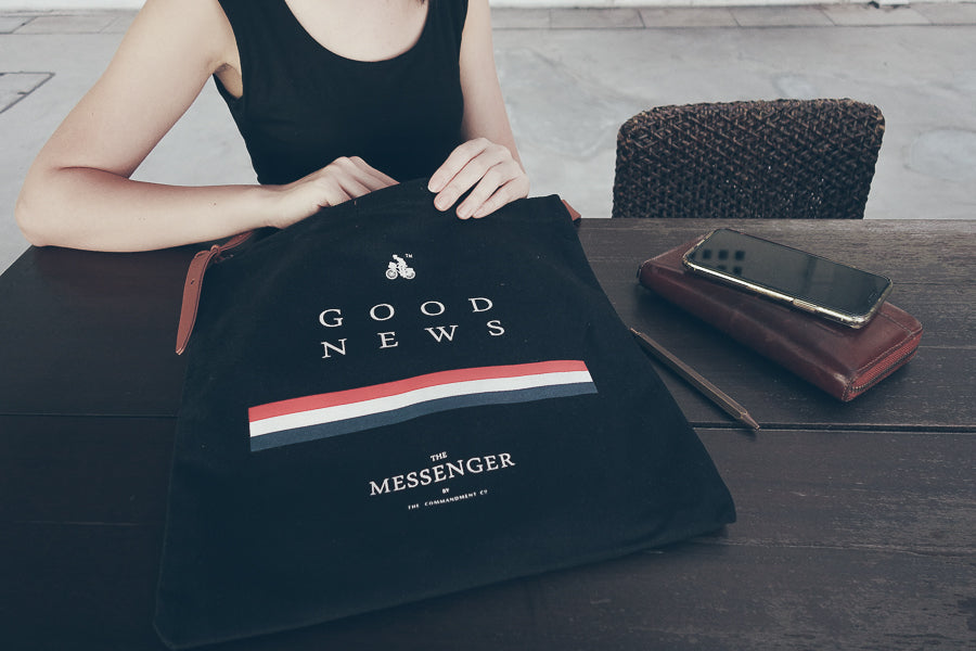 Good News {Sling Bag} - tote bag by The Messenger by TCCO, The Commandment Co , Singapore Christian gifts shop