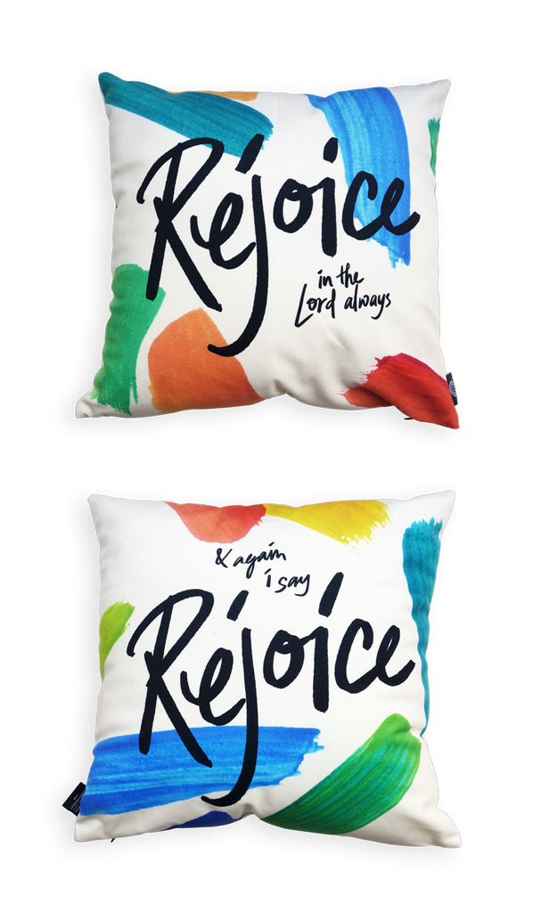 Brush - Rejoice in the Lord Always {Cushion Cover} - Cushion Covers by The Commandment, The Commandment Co