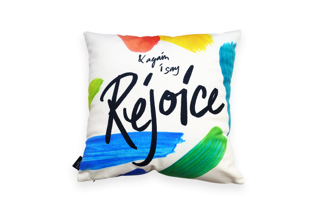 Brush - Rejoice in the Lord Always {Cushion Cover} - Cushion Covers by The Commandment, The Commandment Co