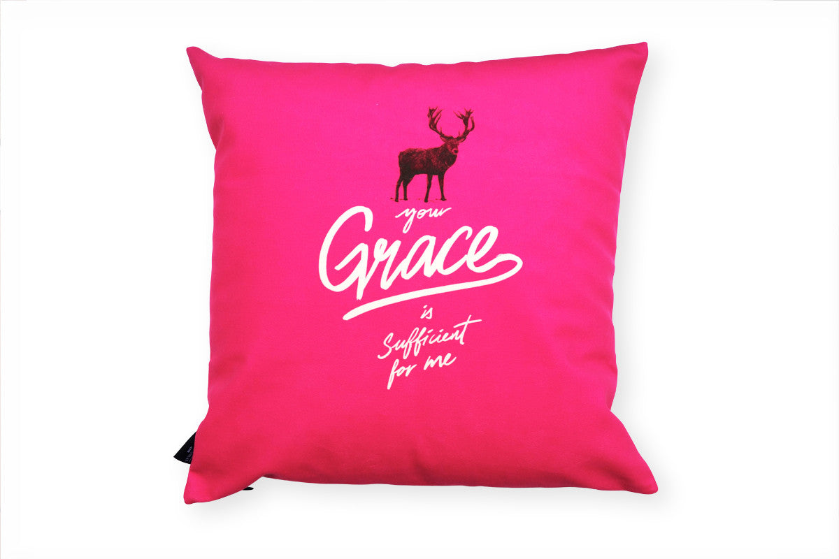 Pencil - Your Grace Is Sufficient For Me {Cushion Cover} - Cushion Covers by The Commandment, The Commandment Co , Singapore Christian gifts shop