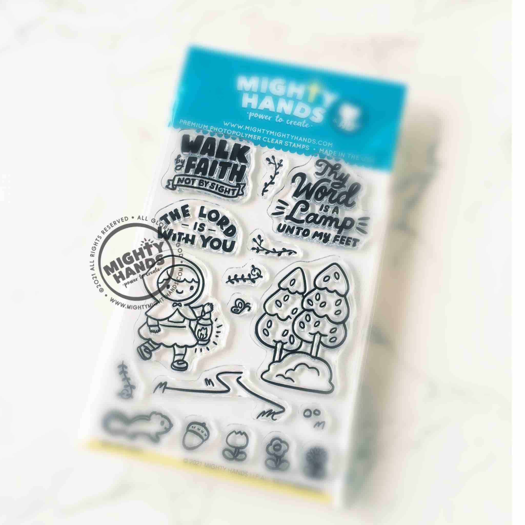 walk by faith clear acrylic stamp by Mighty Hands