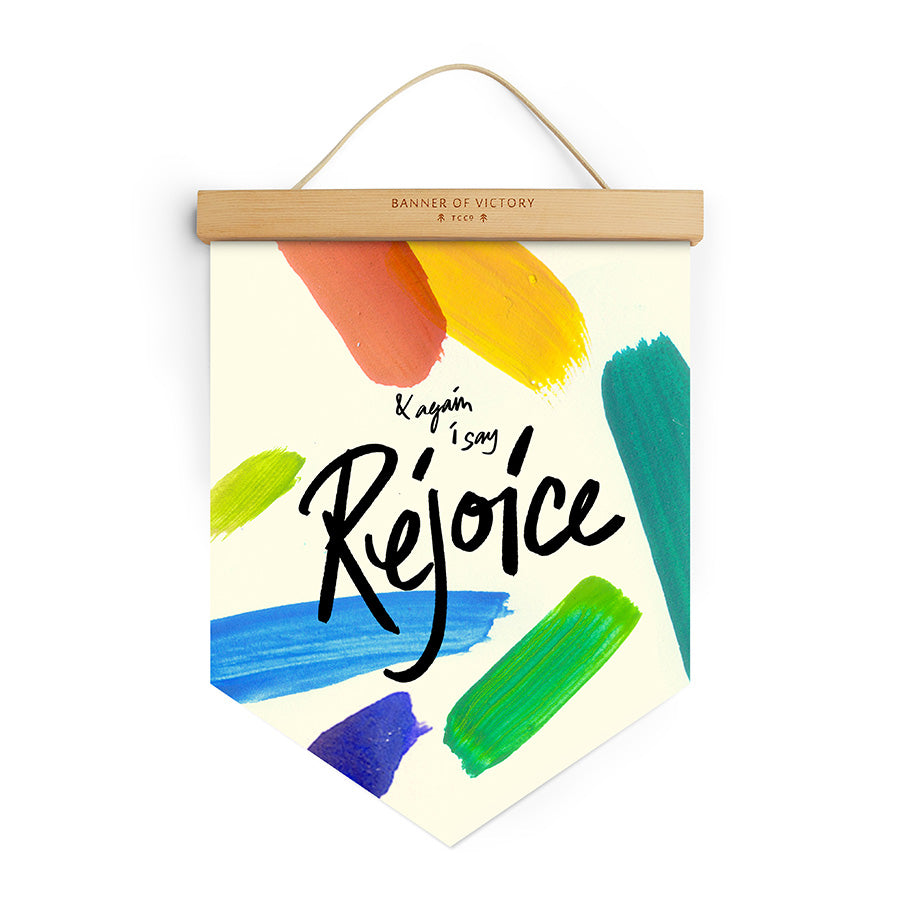 And Again I Say Rejoice {Banner of Victory} - Banners by The Commandment Co, The Commandment Co , Singapore Christian gifts shop