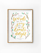 Your Words Are My Joy and My Heart's Delight {Poster} - Posters by P.Paints, The Commandment Co , Singapore Christian gifts shop