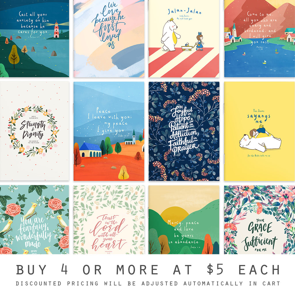 Cast All Your Anxiety on Him because He Cares For You {A6 Notebook} - Notebooks by The Commandment Co, The Commandment Co , Singapore Christian gifts shop