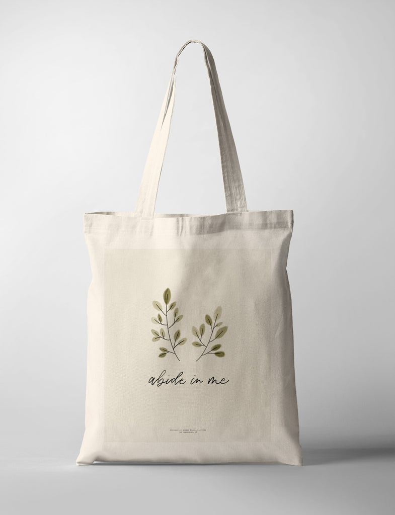 Abide In Me {Tote Bag} - tote bag by Hannah Letters, The Commandment Co , Singapore Christian gifts shop