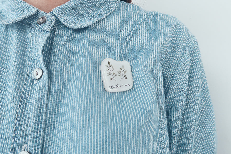Abide In Me {Acrylic Pins} - Accessories by Hannah Letters, The Commandment Co , Singapore Christian gifts shop