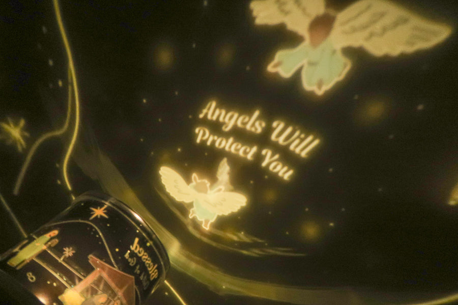 Angel design shown with the Light of the World night light projector