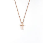 At The Cross V4 Christian necklace with gold-plated cross pendant.