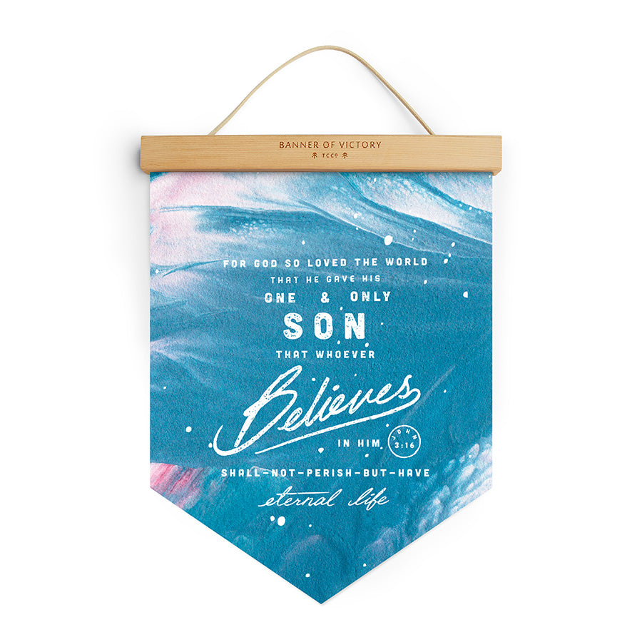 Believes In Him {Banner of Victory} - Banners by The Commandment Co, The Commandment Co , Singapore Christian gifts shop