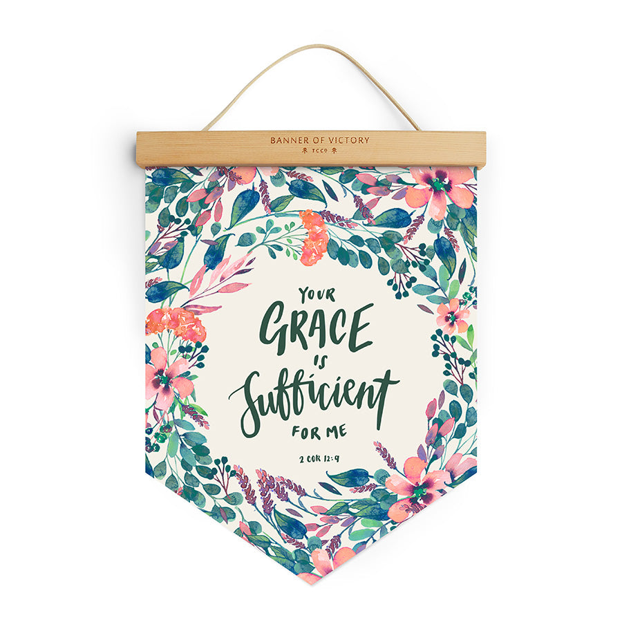 Grace Is Sufficient {Banner of Victory} - Banners by The Commandment Co, The Commandment Co , Singapore Christian gifts shop