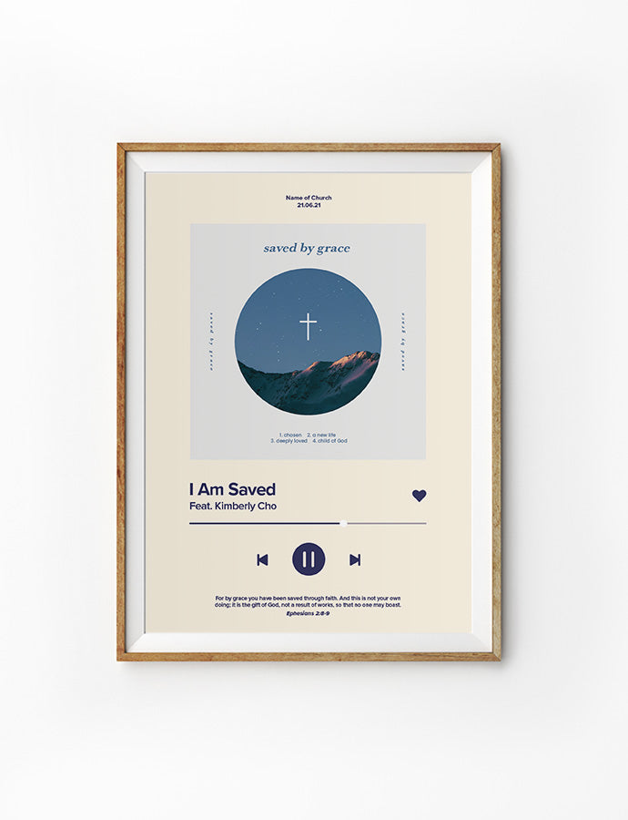 I Am Baptised Song Playlist Poster {Customisable} - Posters by The Commandment Co, The Commandment Co , Singapore Christian gifts shop