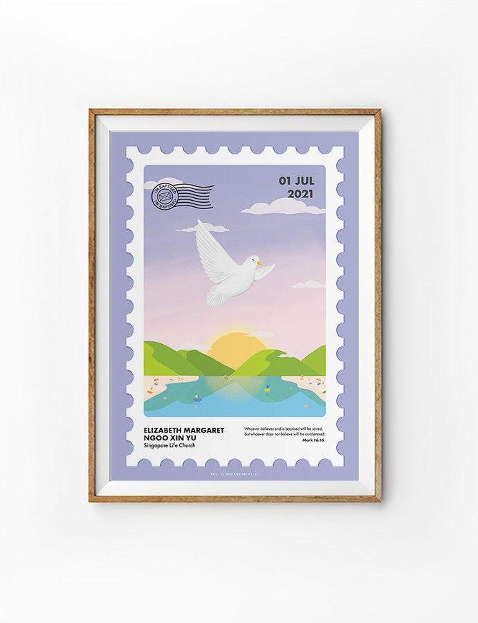 I Am Baptised Postage Stamp Poster {Customisable} - Posters by The Commandment Co, The Commandment Co , Singapore Christian gifts shop