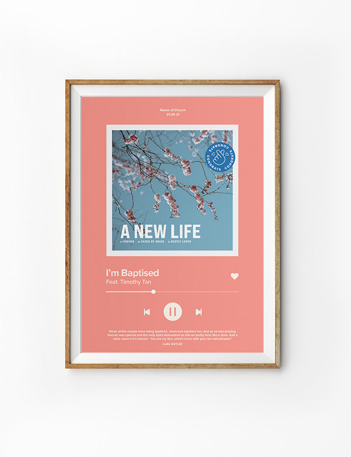 I Am Baptised Song Playlist Poster {Customisable} - Posters by The Commandment Co, The Commandment Co , Singapore Christian gifts shop