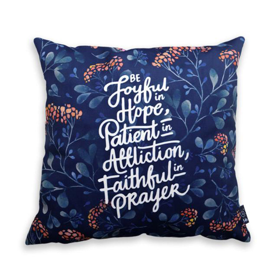 Joyful Patient Faithful {Cushion Cover} - Cushion Covers by The Commandment Co, The Commandment Co , Singapore Christian gifts shop
