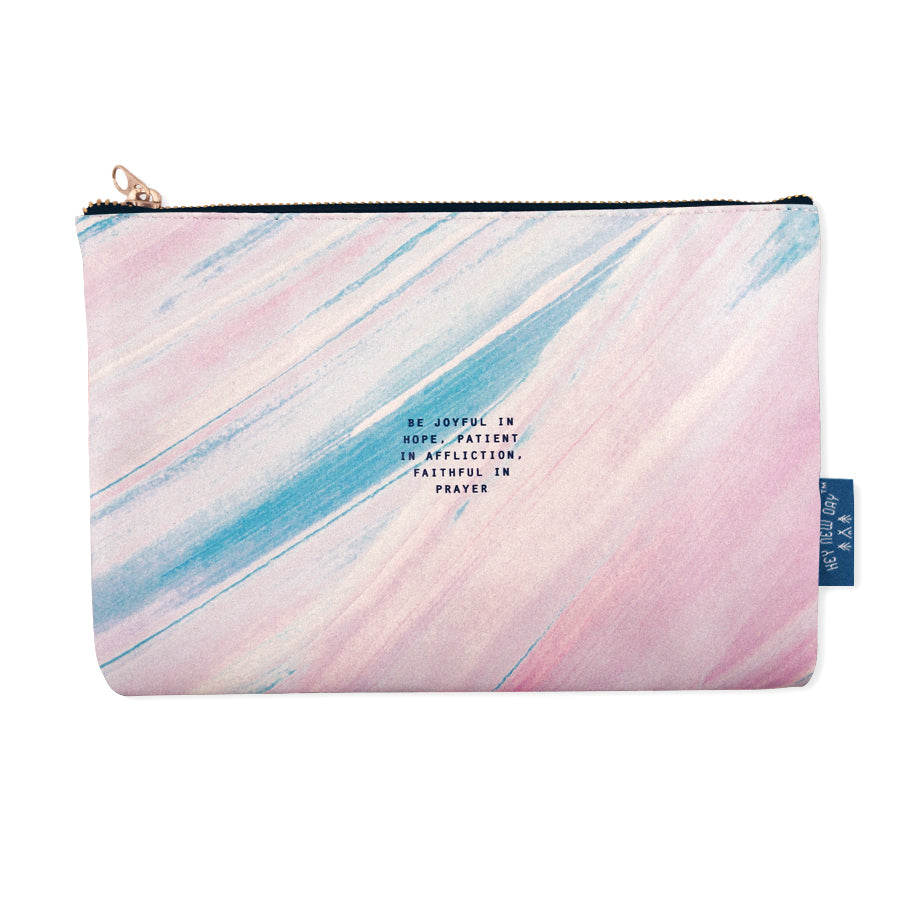 Be joyful in hope, patient in affliction. Faithful in prayer {Pouch} - Pouch by Hey New Day, The Commandment Co