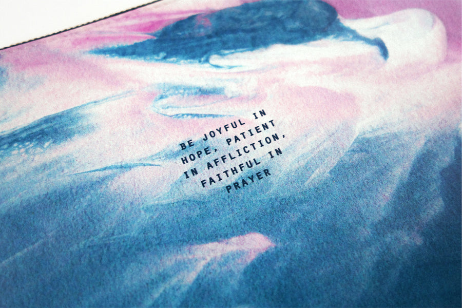 Be joyful in hope, patient in affliction. Faithful in prayer {Pouch} - Pouch by Hey New Day, The Commandment Co